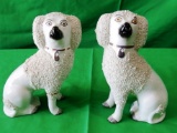 Pair Old Staffordshire Ware Poodles