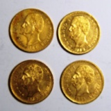 4 $20 Gold Lire Coins