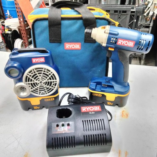 Ryobi 18v Impact Driver & Portable Radio