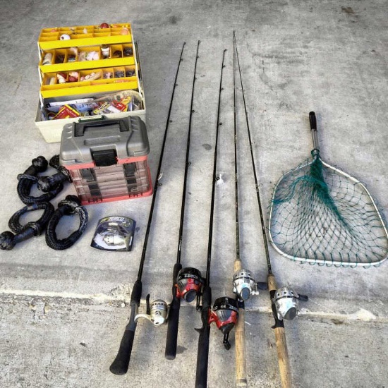 Fishing Rods, Reels & Tackle Boxes