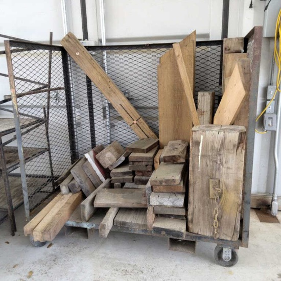 Metal 3 Sided Cart with Contents