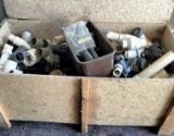 Wooden Crate w/ Sprinkler Pieces