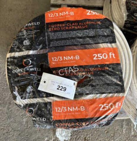 (4) 12/3 NM-B Copper Clad Aluminum Wire