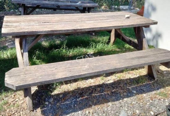 Weathered Outdoor Picnic Table