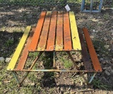 Vintage Metal Children's Picnic Table & Sign