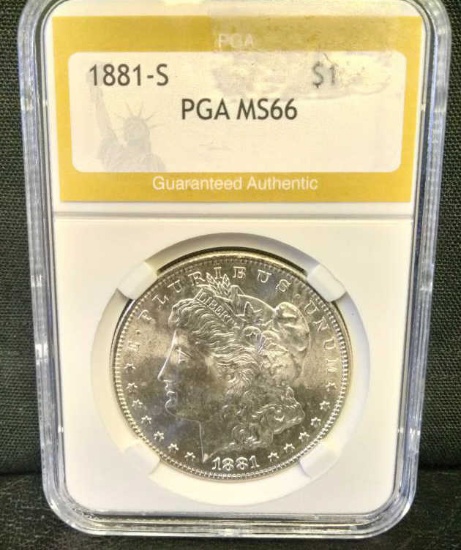 1881-S Morgan Dollar - Graded PGA MS66