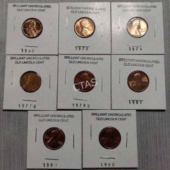 (8) Uncirculated Lincoln Cents