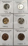 (6) Uncirculated Jefferson Nickels