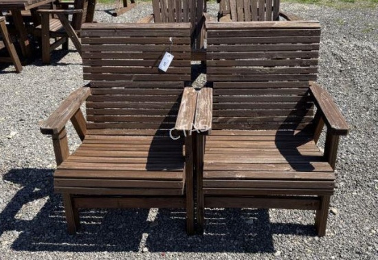 Pair of Outdoor Adirondack Wood Chair