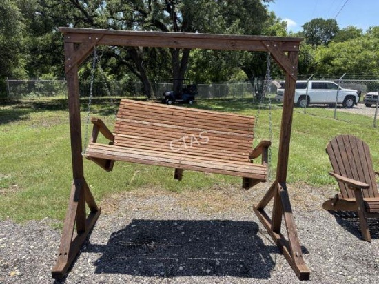 Outdoor Wood Tall Swing Bench