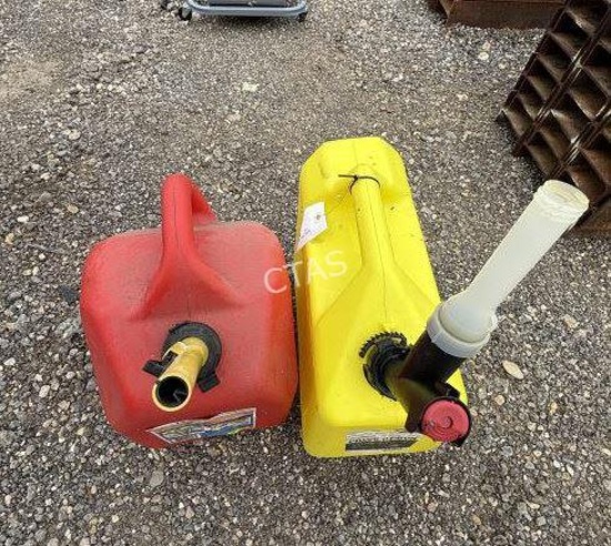 (1) Plastic Gas Can and (1) Plastic Diesel Can