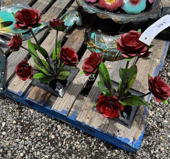 Metal Art  - Pair of Roses