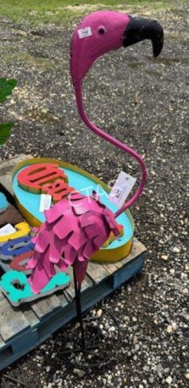 Metal Art  - Pink Flamingo