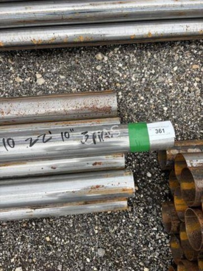 (10) 3" Round Pipe 22' 10" Long