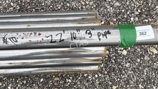 (10) 3" Round Pipe 22' 10" Long