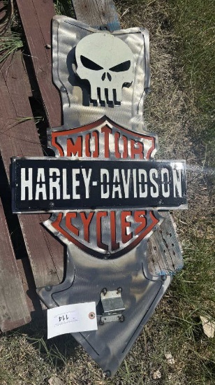 Metal Art - Harley Davidson Motorcycle Sign w/