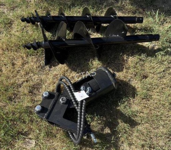 Mini Excavator Auger Driver & 8", 12" Bits