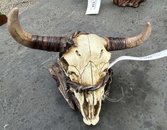 Buffalo Skull Statue