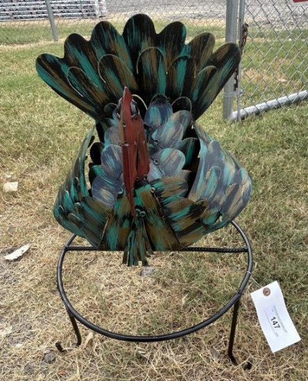 Metal Art - Peacock on Stand