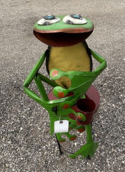 Metal Art - Frog Sitting on Stool