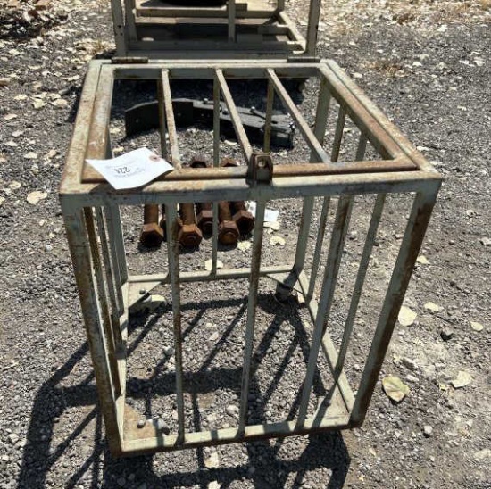 Heavy Square Tube Cage with Hinged Top on Casters