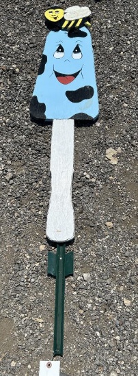 Custom Wood Art - Blue Mushroom w/ Bumblebee