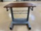 ROLLING CART WITH METAL BASE AND WOOD GRAIN TOP