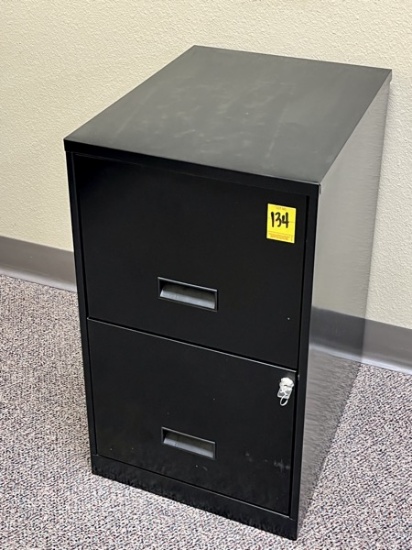 B- Two Drawer Metal Letter Size Filing Cabinet with Key