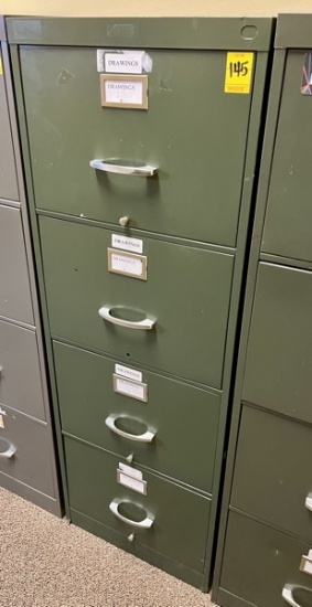 B- Four Drawer Metal Filing Cabinet