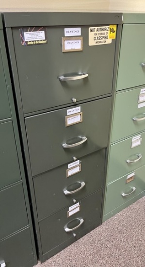 B-Four Drawer Metal Filing Cabinet