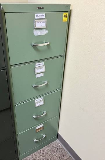 B-Anderson Hickey Four Drawer Metal Filing Cabinet