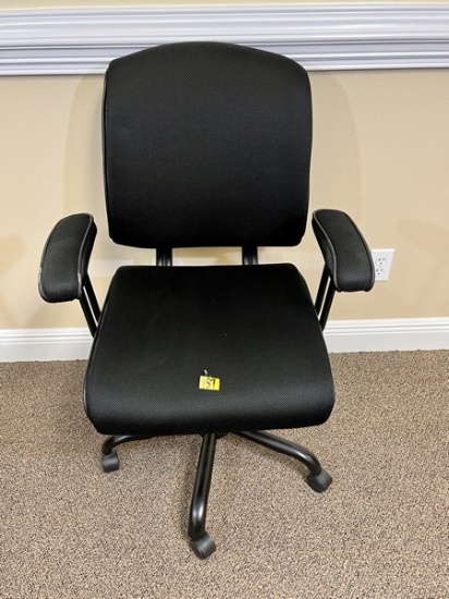 B- Adjustable Five Point Caster Metal Base Office Chair