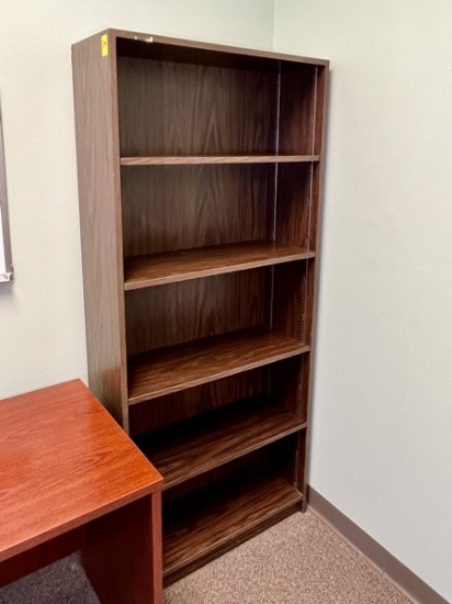 B- Laminate Adjustable Five Shelf Bookcase