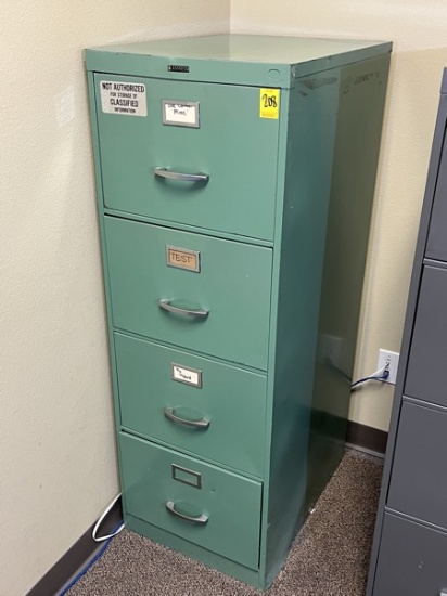 B- Anderson Hickey Four Drawer Metal Filing Cabinet