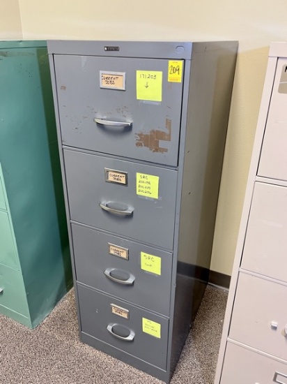 B- Anderson Hickey Four Drawer Metal Filing Cabinet