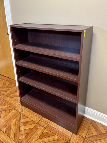 B- Five Tier Laminate Adjustable Shelf Bookcase