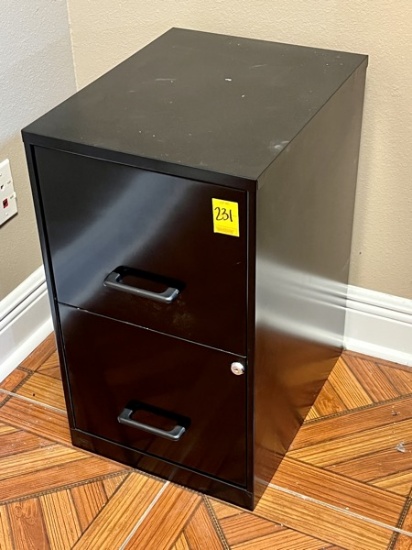 B- Two Drawer Metal Filing Cabinet
