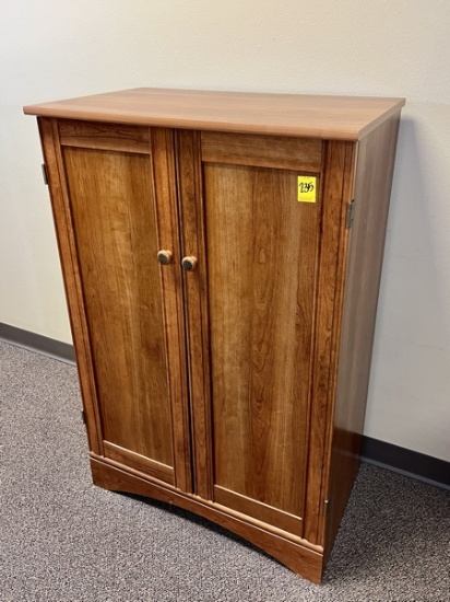 B- Wooden Double Door Storage Cabinet with Adjustable Shelves