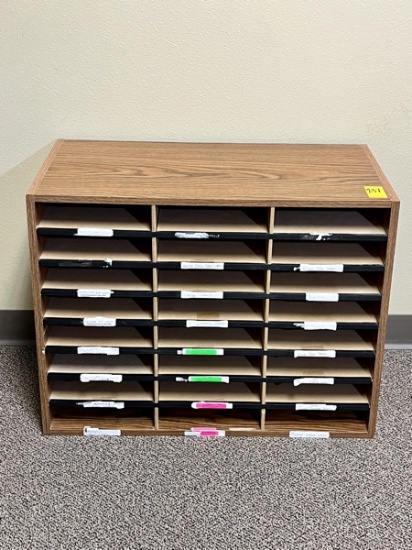 B- Laminate 24 Slot Office Table Top Cabinet