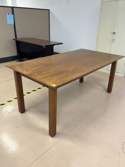 B- Solid Oak Work Table