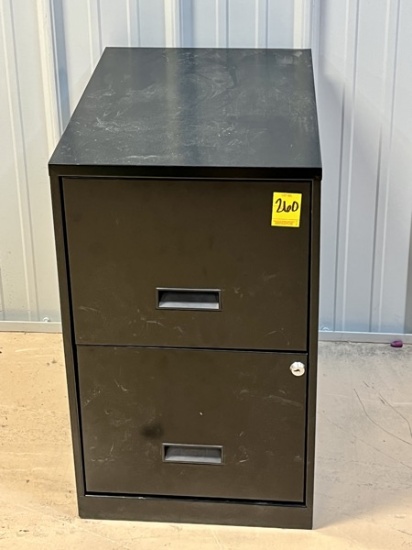 B- Two Drawer Metal Filing Cabinet