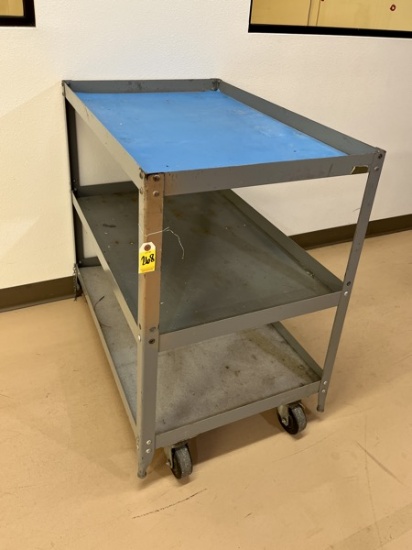 A- Three Tier Metal Utility Cart With ESD Mat