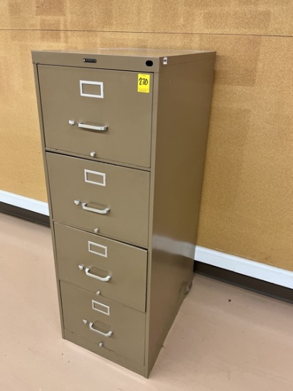 A- Anderson Hickey Four Drawer Metal Filing Cabinet