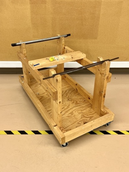A- Handmade Wooden Frame Wire Cart
