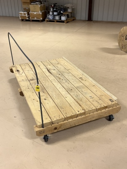 C- Handmade Wooden Cart on Locking Casters