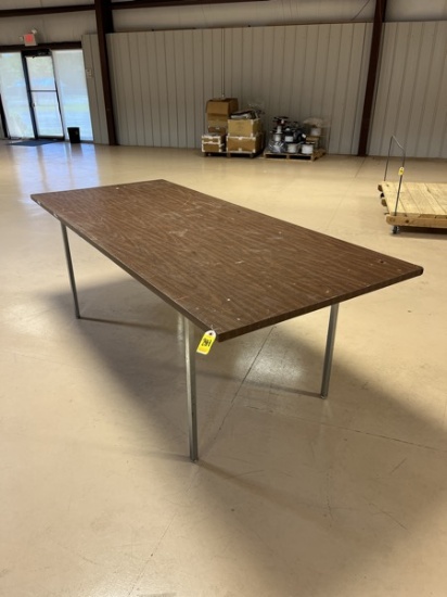 C- Laminate Top Work Table With Metal Base