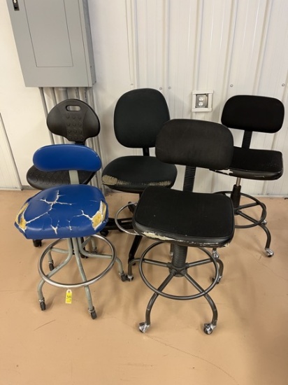 C- Five Drafting Chairs on Casters