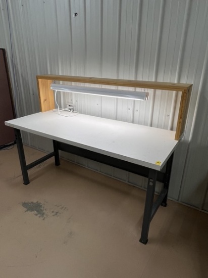 C- Laminate Top Work Table With Metal Base