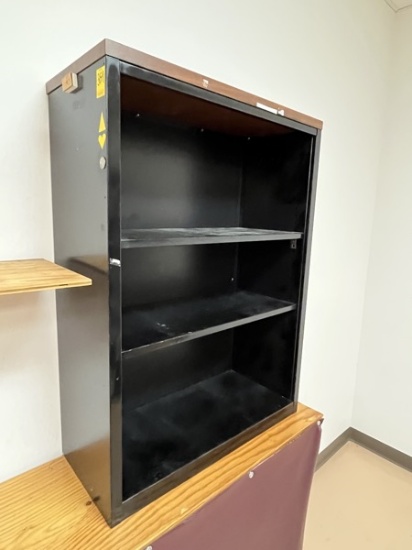 C- Laminate Wooden Grain Top Metal Cabinet with