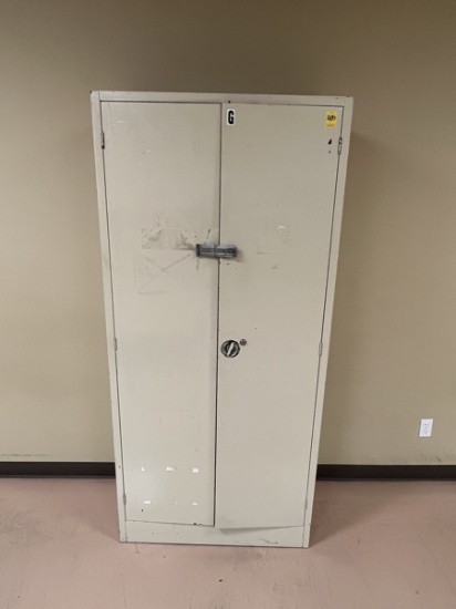 C- Metal Double Door Storage Cabinet with Adjustable Shelves